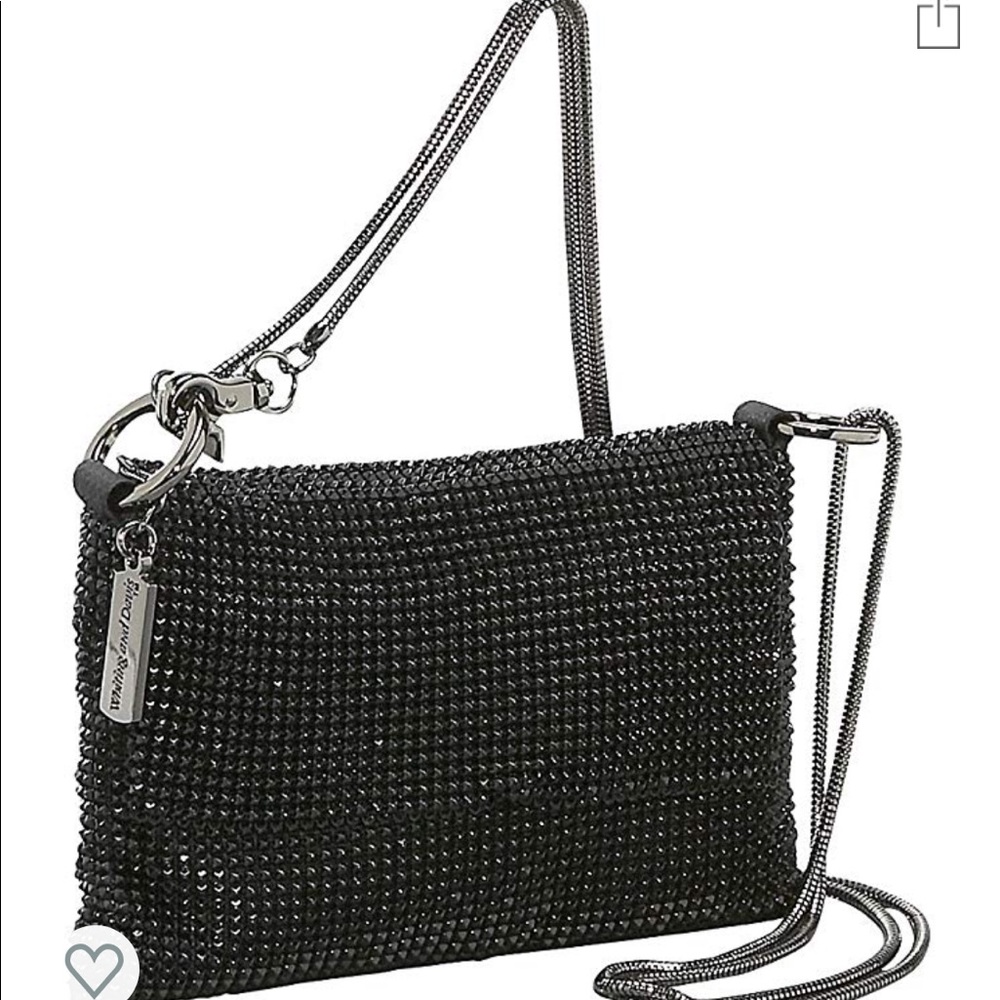 Whiting and Davis Black Mesh Cross Body Bag
